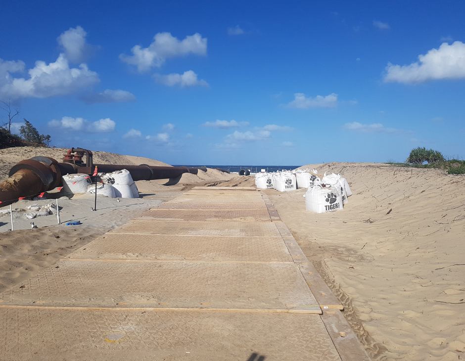 Beach Access for Sand Pipeline Installation